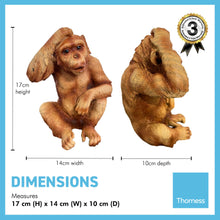 Load image into Gallery viewer, Eye catching Free Standing Mischievous SITTING MONKEY ORNAMENT | Monkey Gifts for Women Men Girls Boys Monkey Lover Gift Birthday Friendship Gifts Present Animal Lover Gift

