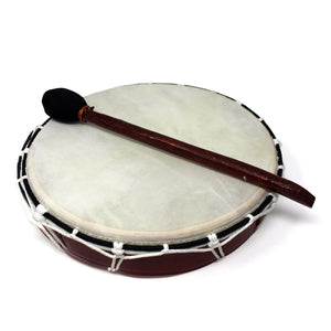 32cm diameter Shamanic Sami hand drum with wooden beater