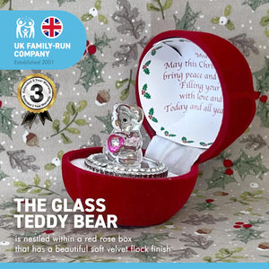 Christmas Glass Bear in Gift Box for a Special Mum at Christmas | Gift for Mother | Mummy | Gift for Mum from Daughter or Son | includes touching thoughtful verse