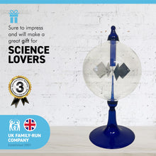 Load image into Gallery viewer, 16cm high Solar Radiometer | 4 Blades rotating glass windmill Crookes solar radiometer |Measures Radiant Flux of Electromagnetic Radiation | desk ornament | weather station | light mill
