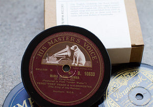 Set of four 78rpm up-cycled vinyl record drinks coasters