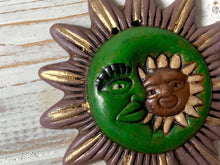 Load image into Gallery viewer, Mexican Barro Style Small Sun and Moon Plaque
