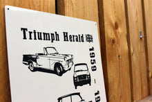 Load image into Gallery viewer, Triumph Herald 1958 - 1971 Metal Wall Hanging Sign Plaque
