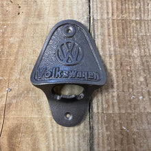 Load image into Gallery viewer, Cast Iron Volkswagon handheld Bottle Opener and Cast Iron Wall Mounted Volkswagon Bottle Opener
