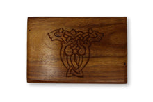 Load image into Gallery viewer, Celtic Cross Carved Wood Treasure Chest Trinket Box
