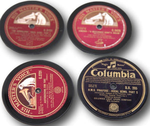 Set of four 78rpm up-cycled vinyl record drinks coasters