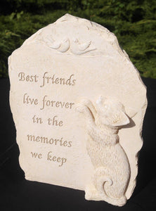 Beloved cat resin memorial plaque, best friends live forever...
