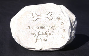 Resin dog memorial plaque