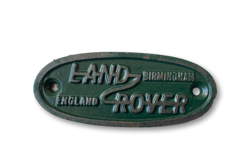 Cast Iron antique style Land Rover Green Oval Door Wall Plaque