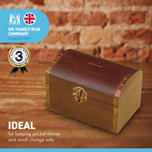 Load image into Gallery viewer, Great fun &quot;Real&quot; wooden treasure chest money box
