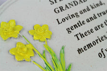 Load image into Gallery viewer, Free standing Grandad daffodil memorial plaque with inspirational verse
