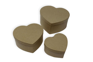 Decoupage Scrapberry's Mache Heart Box Set of 3