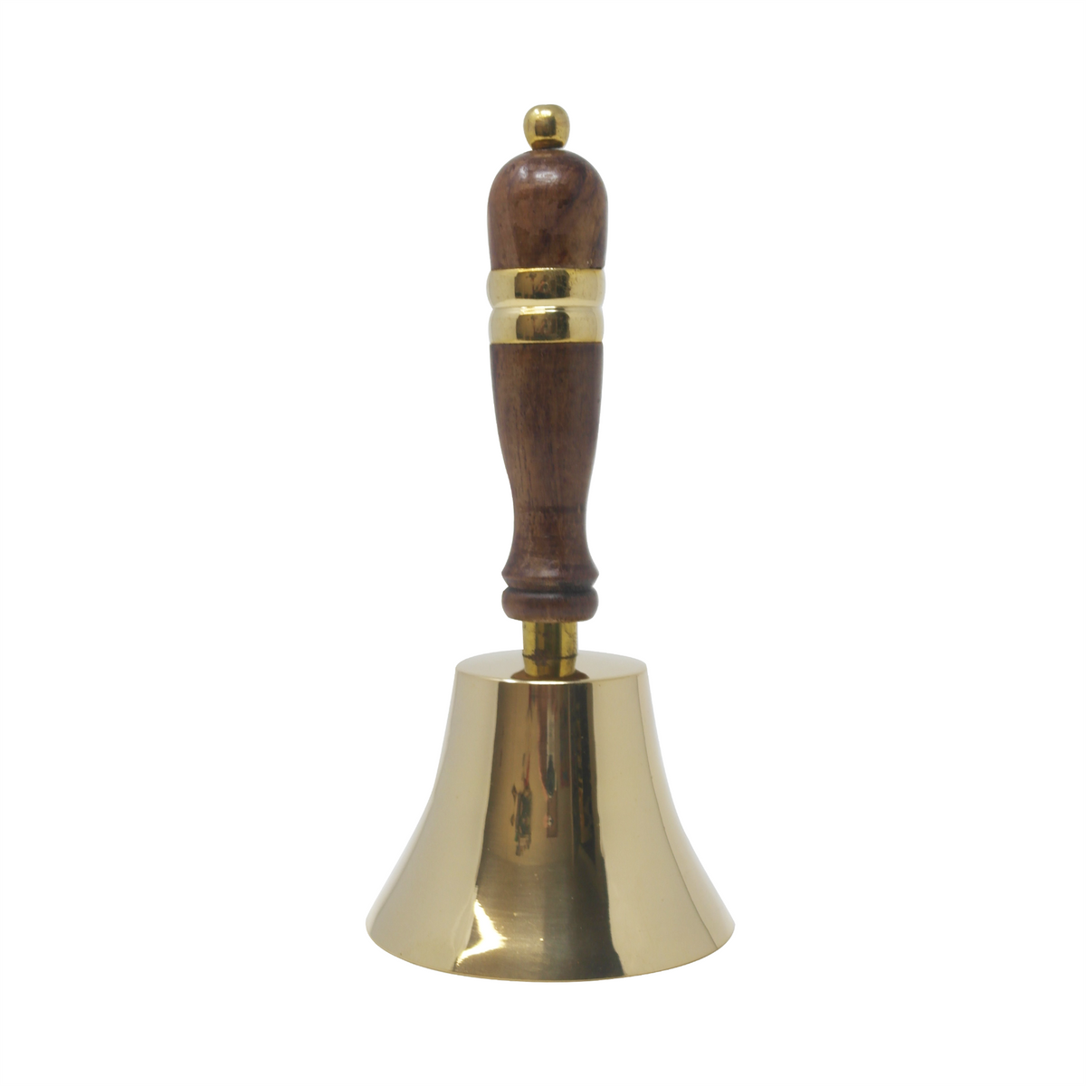 Traditional school library hand bell with wooden handle – Thorness.co.uk