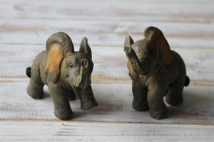 Set of 2 Free Standing Graceful Small Elephant Decorative Ornament
