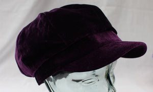 Purple Velvet Cap -  Baker Boy / Newsboy Cap -  Peaky Blinders
