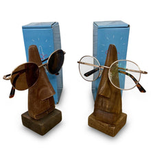 Load image into Gallery viewer, Pair of Gift Packaged GLASSES HOLDERS | SPECTACLE STAND | Gift for any occasion | Home or office accessory | Hand finished quality ETHICALLY SOURCED solid wood
