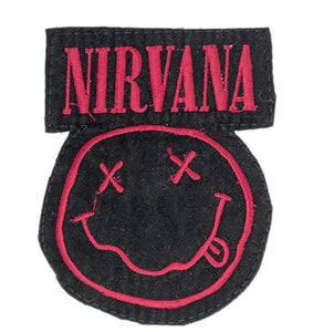 Black Nirvana Smile Sew on Iron on Patch Badge