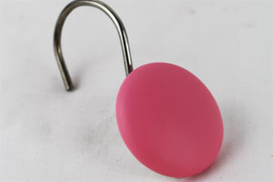Twelve Green, Blue and Pink Round Shower Curtain Hooks