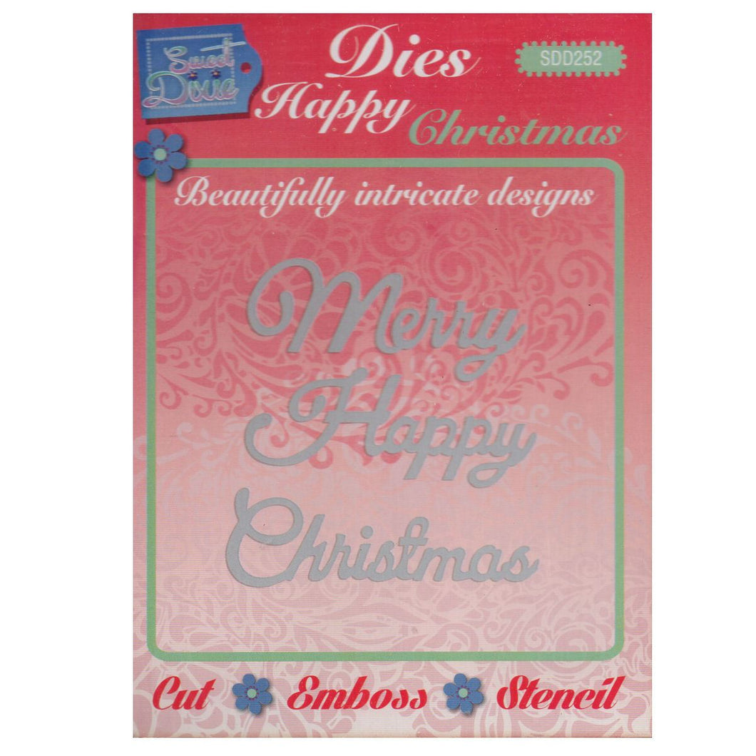 Sweet Dixie SDD252 Festive Craft Die - Happy Christmas