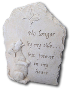 Beloved dog resin memorial plaque, No longer by my side....