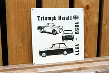 Load image into Gallery viewer, Triumph Herald 1958 - 1971 Metal Wall Hanging Sign Plaque
