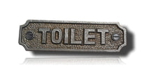 Load image into Gallery viewer, Vintage Cast Iron Toilet bathroom door wall plaque sign
