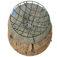 Metal 12 Inch diameter green Hanging Basket with 3 jute liners
