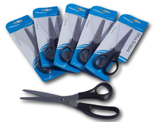 Pack of 6 Plastic black handle Scissors 210mm length
