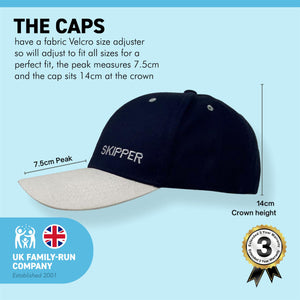 Adjustable SKIPPER NAVY BLUE BASEBALL CAP | yachting cap
