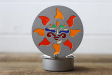 Load image into Gallery viewer, Silver Sun Multi Colour Glass Candle Holder
