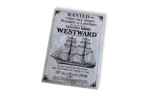 Coastal Nautical Parchment Maritime Westward Trading Wanted Poster