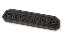 Load image into Gallery viewer, Vintage Cast Iron Restroom Door Plaque Door Sign
