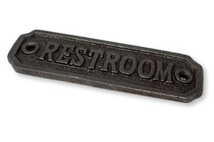 Vintage Cast Iron Restroom Door Plaque Door Sign
