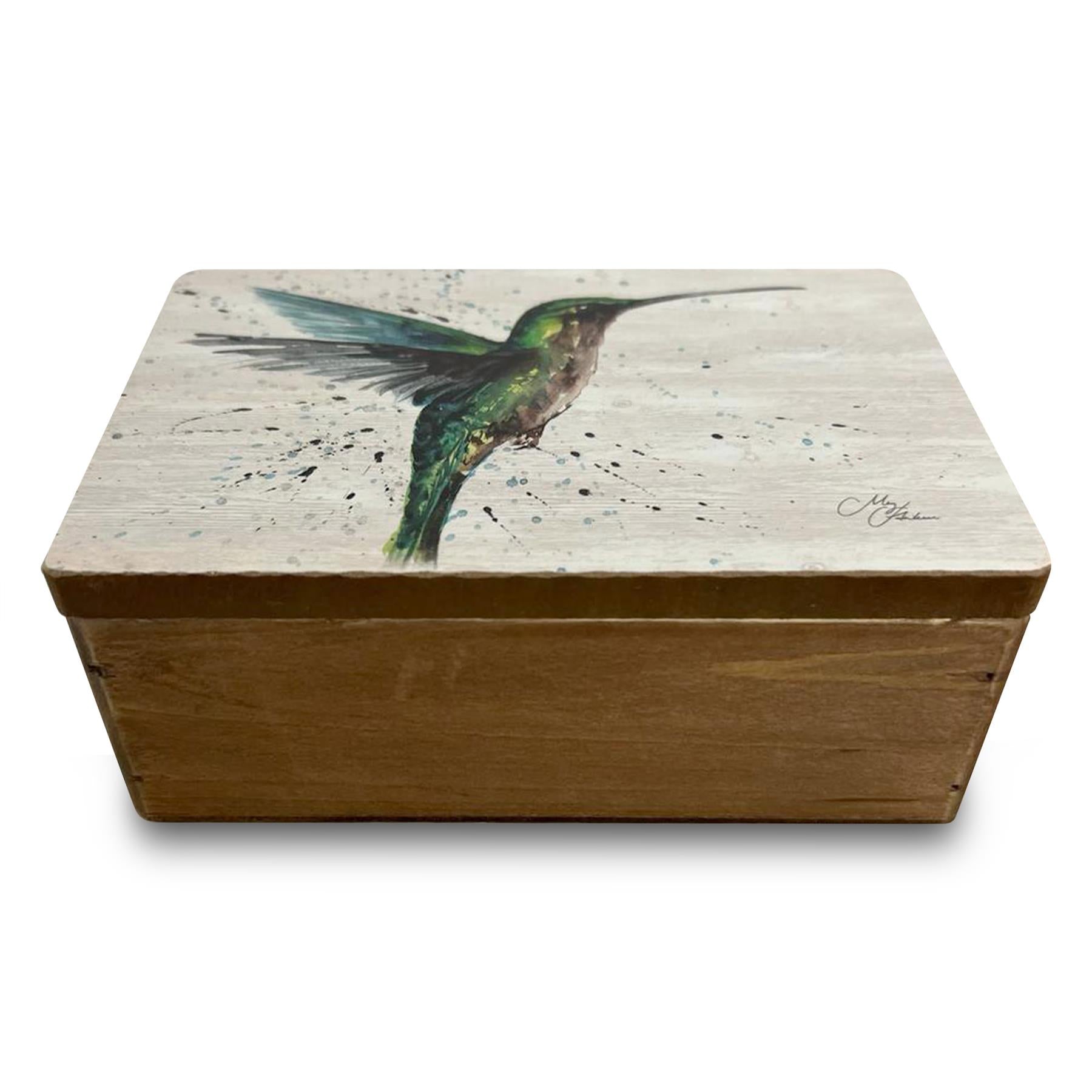 Wooden Hummingbird Keepsake Box Jewellery box Trinket Box