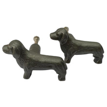 Load image into Gallery viewer, Pack of 2 CAST IRON ADORABLE DOG DRAWER KNOBS for Kitchen cupboards | Cast Iron Antique style finish | Vintage charm meets modern functionality | 6.5cm wide x 2cm depth
