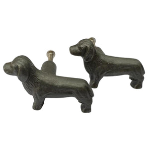 Pack of 2 CAST IRON ADORABLE DOG DRAWER KNOBS for Kitchen cupboards | Cast Iron Antique style finish | Vintage charm meets modern functionality | 6.5cm wide x 2cm depth