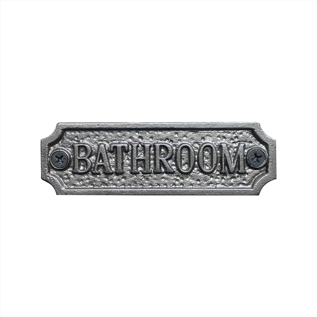 Cast Iron Bathroom door metal sign plaque