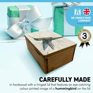 Wooden Hummingbird Keepsake Box | Jewellery box | Trinket Box | Memory Box | Keepsake and Wooden Gift Boxes | Wedding Gifts