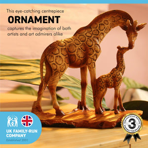 Free standing graceful giraffe and calf decorative ornament
