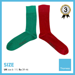 Pair of Red Port & Green Starboard Nautical Cotton Rich Woven Socks | Adult Size UK 6-12 Eu 39-46