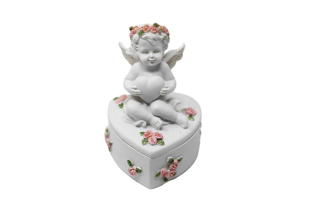 Beautiful ceramic Angel Cherub figurine ornament trinket box / perfect gift for Mum/ Mothers / Grandma / Sister / Grave Memorial / Gifts for the home / living room / home décor
