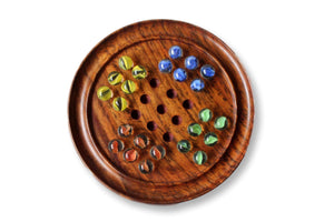 Polished Real Wood Solitaire Set 15cm Diameter