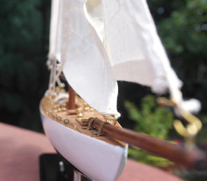 Authentic Americas Cup Columbia model yacht boat