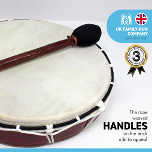 32cm diameter Shamanic Sami hand drum with wooden beater