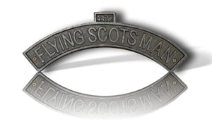 Curved cast iron Flying Scotsman wall mounting plaque for bedroom shed office train warehouse