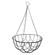 Metal 12 Inch diameter green Hanging Basket