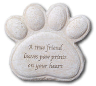 Dog resin memorial plaque...true friend leaves paw prints on your heart
