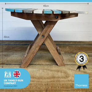 Small WOODEN FOLDING FISH shaped SIDE TABLE with distressed finish ...