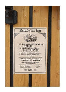 Old fashioned Rules of the Inn thieves poster