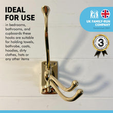 Load image into Gallery viewer, Four-way Folding Coat Hook | Polished brass finish | | Wall mounted for bathroom kitchen bedroom | Captains hook
